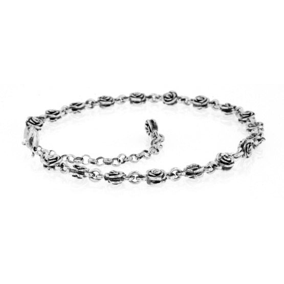 king baby silver rose anklet