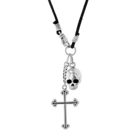 King Baby Hamlet Skull and Cross Pendant 