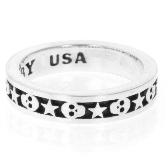 king baby men's star and skull ring