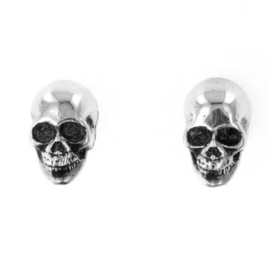 king baby silver skull earrings