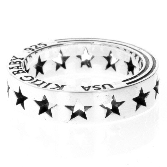 king baby silver pierced star ring