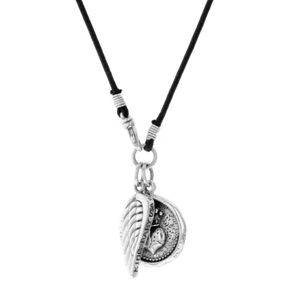 king baby men's crowned heart pendant