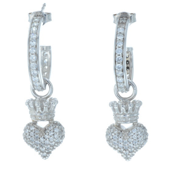 king baby crowned heart earrings