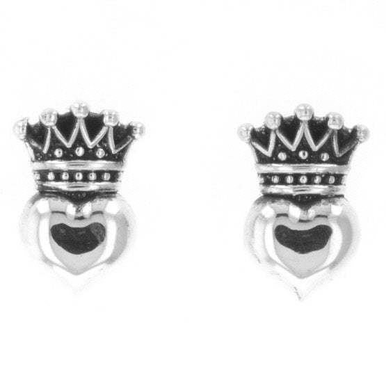 Baby Crowned Heart Post Earrings