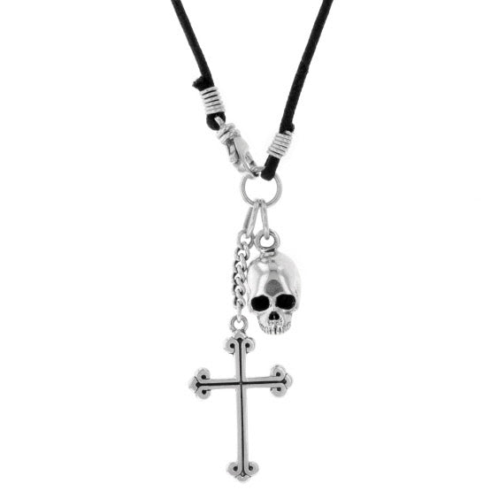 King Baby Hamlet Skull and Cross Pendant 