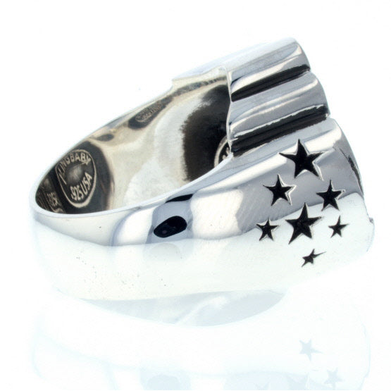 Eagle Star Signet Ring with Gold Star