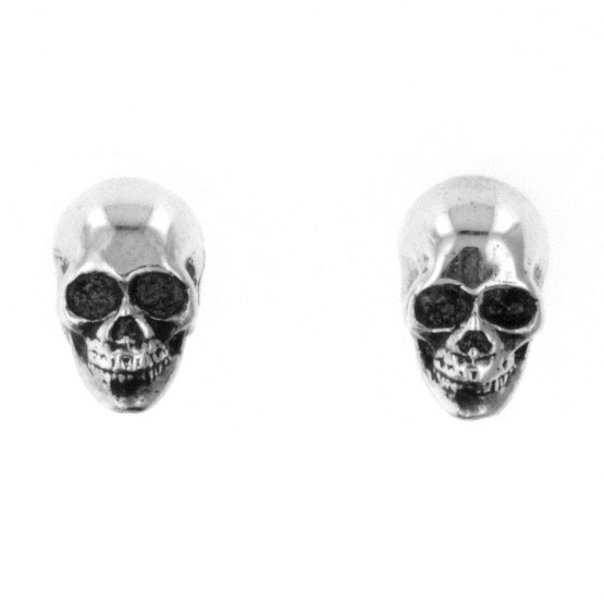 king baby silver skull earrings