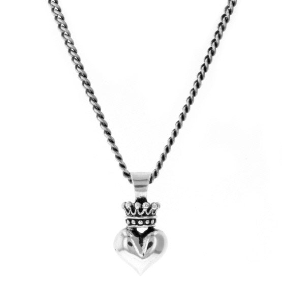 king baby 3d crowned heart pendant