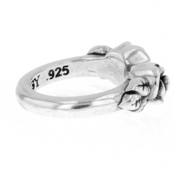 king baby open ring with roses