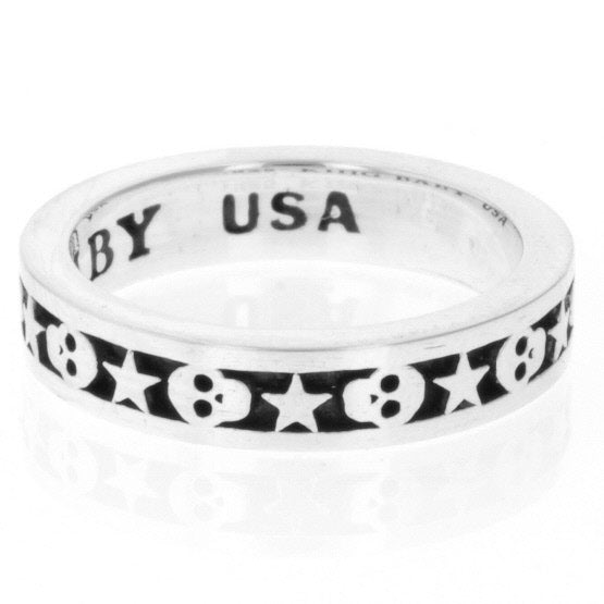 king baby men's star and skull ring