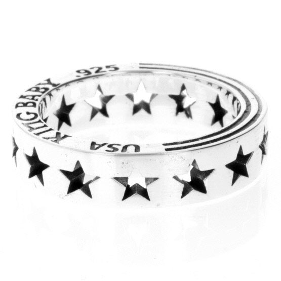 king baby silver pierced star ring