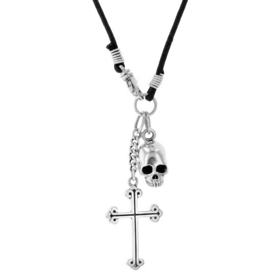 King Baby Hamlet Skull and Cross Pendant 