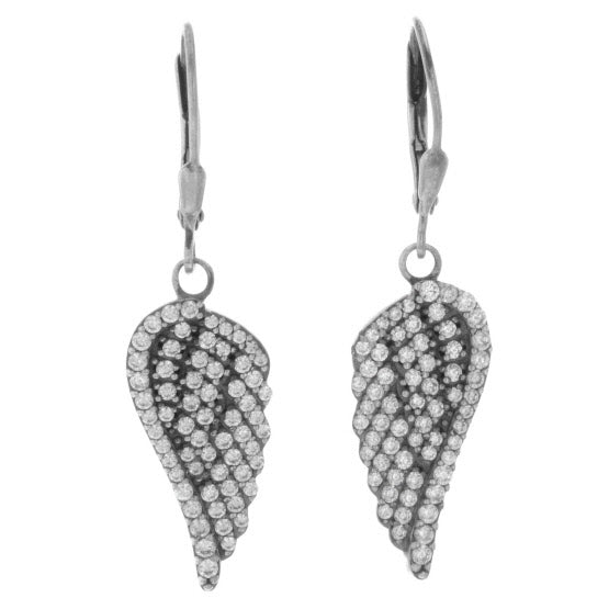 Pave CZ Wing Earrings