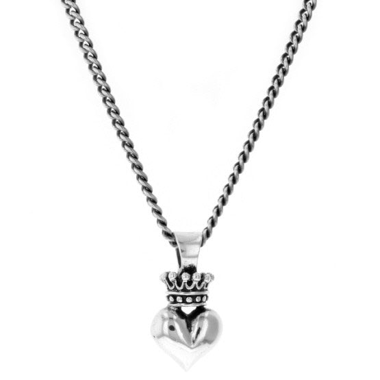 king baby 3d crowned heart pendant