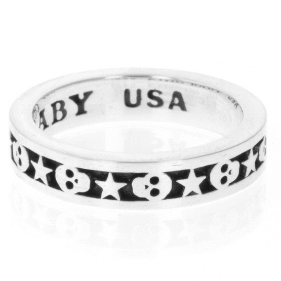 king baby men's star and skull ring