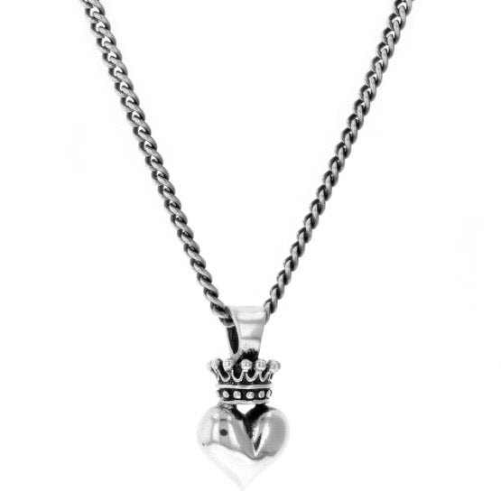 king baby 3d crowned heart pendant