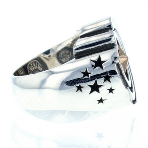 Eagle Star Signet Ring with Gold Star