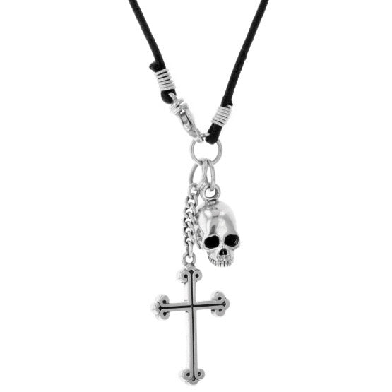 King Baby Hamlet Skull and Cross Pendant 