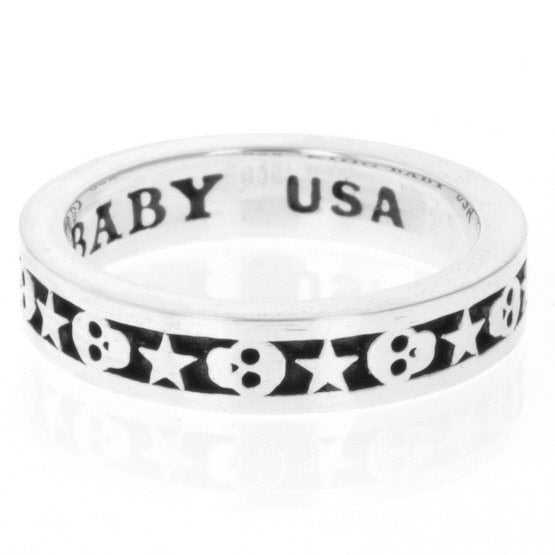 king baby men's star and skull ring