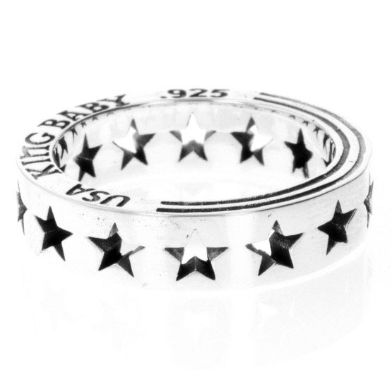 king baby silver pierced star ring