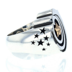 Eagle Star Signet Ring with Gold Star