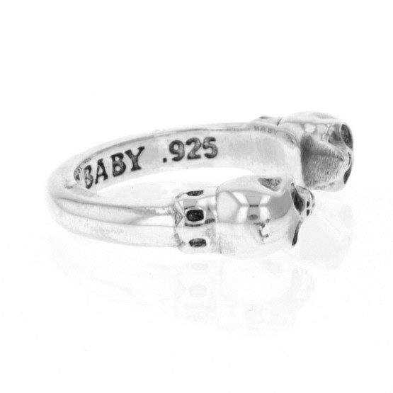 king baby open ring with skulls