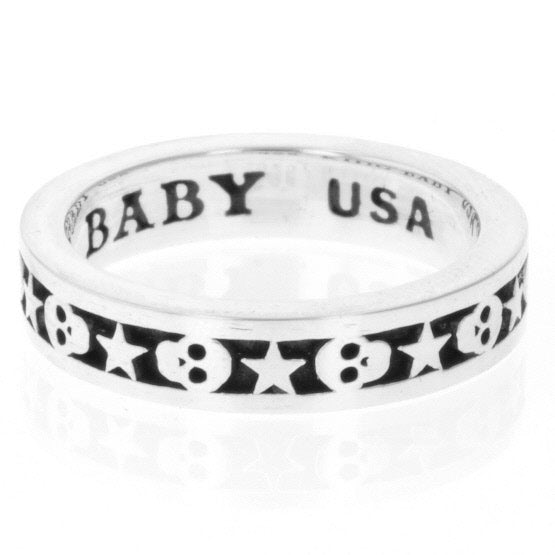 king baby men's star and skull ring