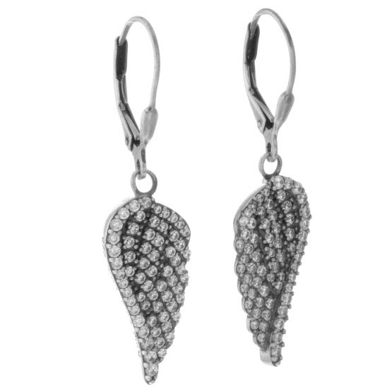 Pave CZ Wing Earrings