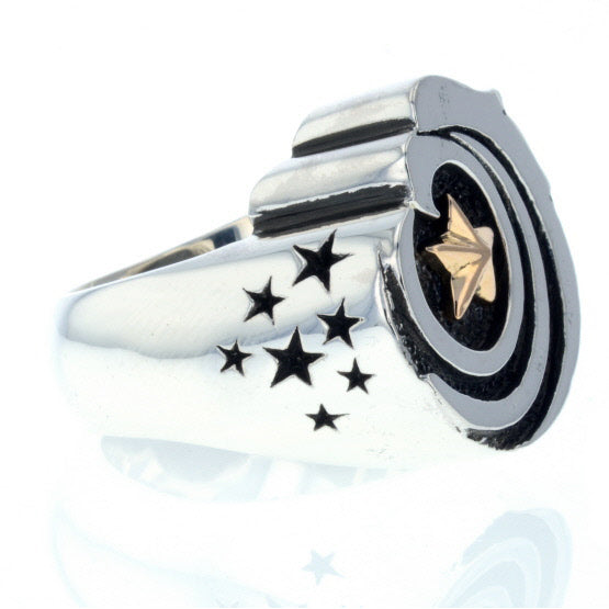 Eagle Star Signet Ring with Gold Star