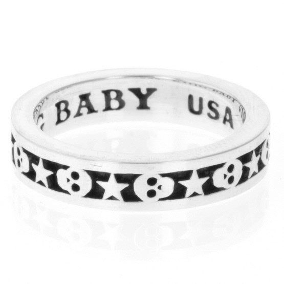 king baby men's star and skull ring