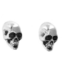 king baby silver skull earrings