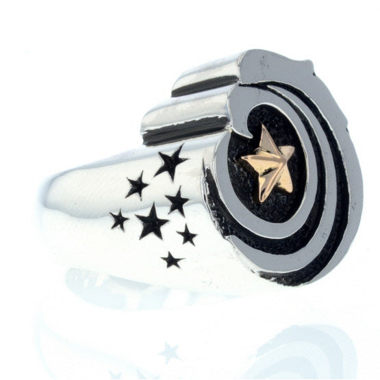 Eagle Star Signet Ring with Gold Star