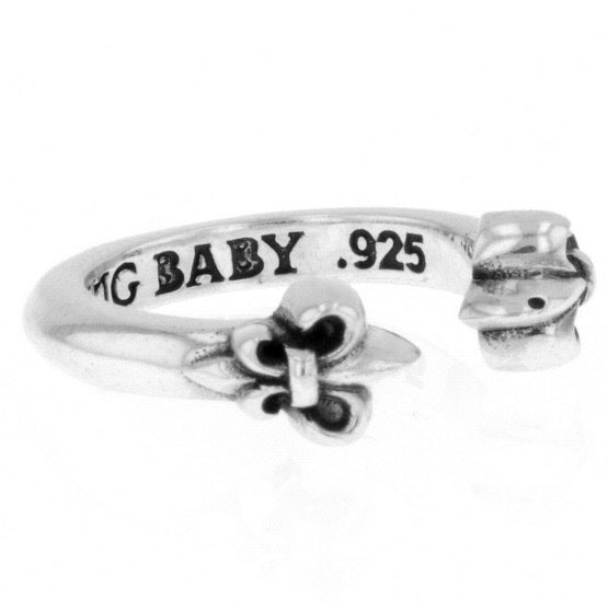 Open Ring with Fleur De Lis