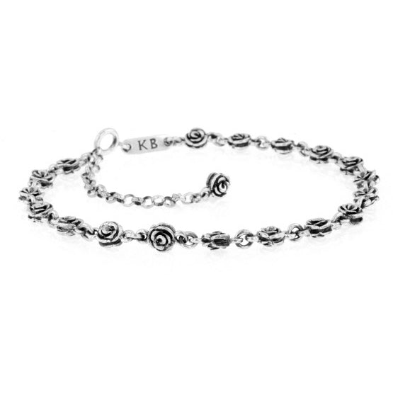 king baby silver rose anklet