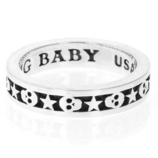 king baby men's star and skull ring