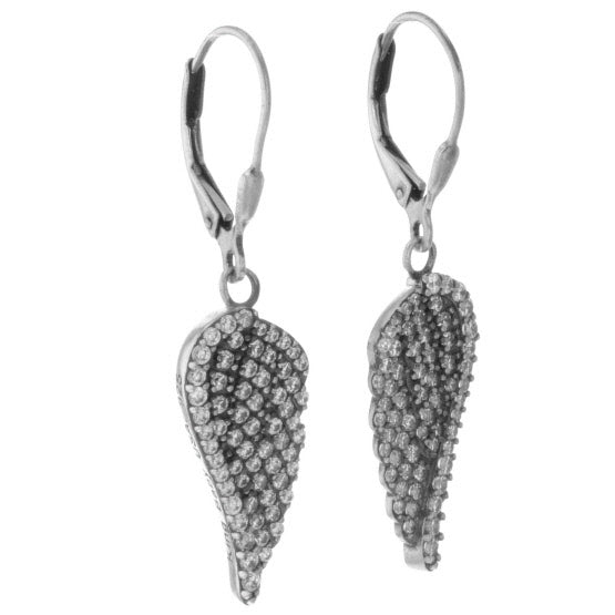 Pave CZ Wing Earrings