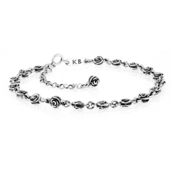 king baby silver rose anklet