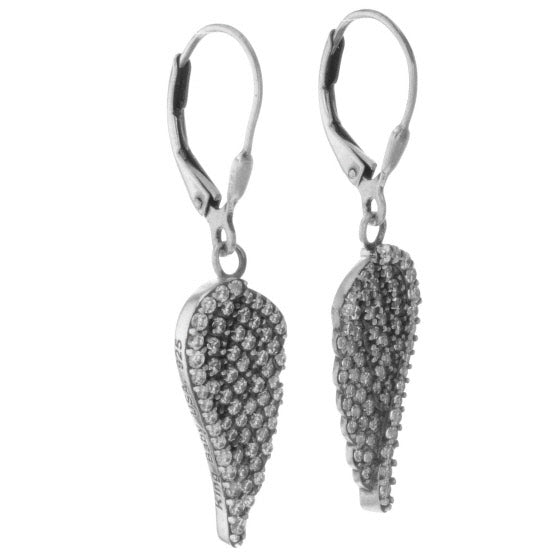 Pave CZ Wing Earrings