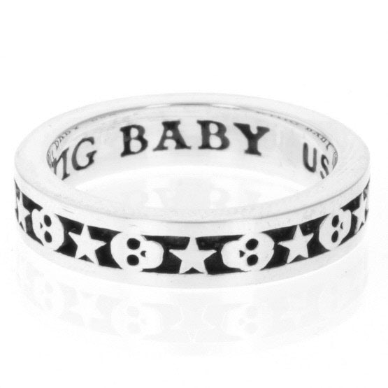 king baby men's star and skull ring