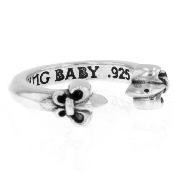 Open Ring with Fleur De Lis