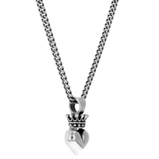 king baby 3d crowned heart pendant