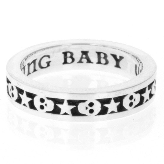 king baby men's star and skull ring