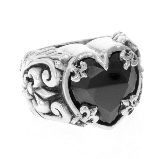 king baby black heart cz ring