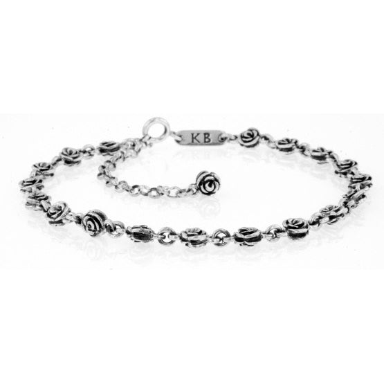 king baby silver rose anklet