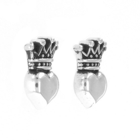 Baby Crowned Heart Post Earrings