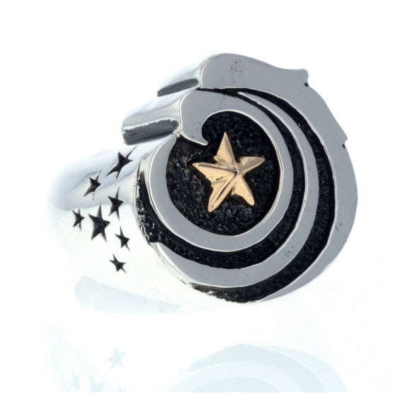 Eagle Star Signet Ring with Gold Star