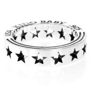 king baby silver pierced star ring