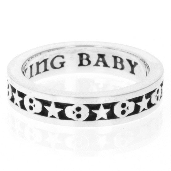 king baby men's star and skull ring