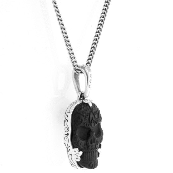 King Baby Jet Baroque Skull Pendant