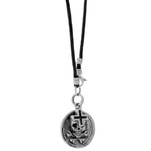 king baby large skull coin with ancient cross necklace